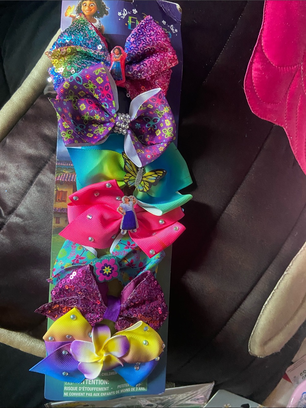 Kids Multicolor Hair Bow Set - Bright Rainbow Colors Encanto